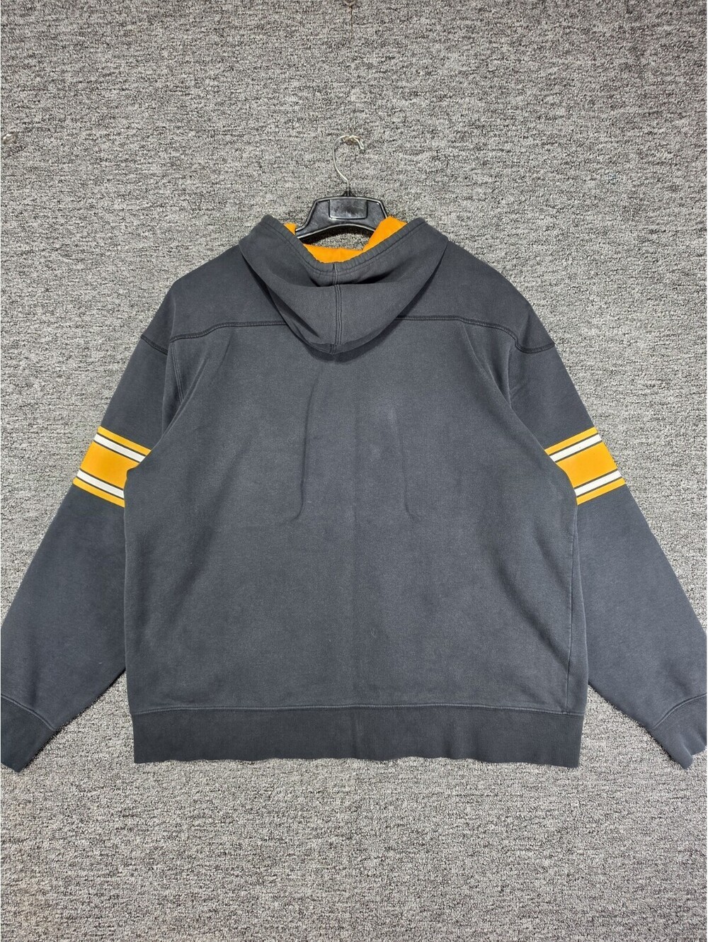 Vintage NFL Pittsburgh Steelers Pullover Hoodie Sweatshirt Black Yellow White - Picture 8 of 9